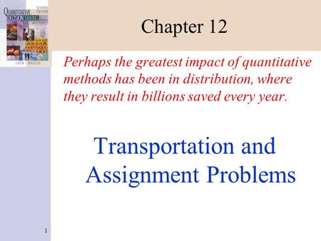 Transportation and Assignment Problems