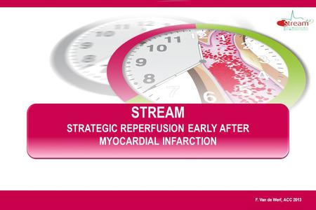 F. Van de Werf, ACC 2013 STREAM STRATEGIC REPERFUSION EARLY AFTER MYOCARDIAL INFARCTION.