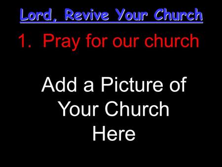 Lord, Revive Your Church