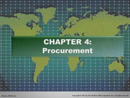 CHAPTER 4: Procurement.