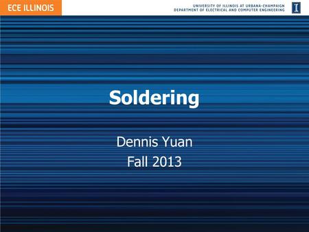 Soldering Dennis Yuan Fall 2013. What is it for? Making good conductive contact between a component and the PCB Through-hole parts Surface mount parts.