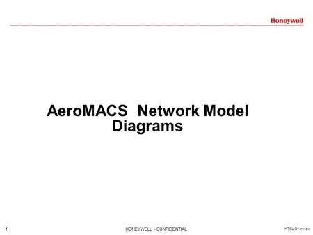 1HONEYWELL - CONFIDENTIAL HTSL Overview AeroMACS Network Model Diagrams.