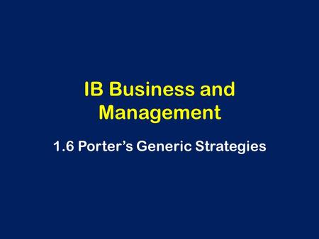 IB Business and Management