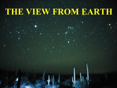 THE VIEW FROM EARTH. EARTH IN MOTION 1.Rotation: Period = 24 Hours 2. Revolution: Period = 365.2564 Days 3. Precession: Period  26, 000 years 4. Motion.