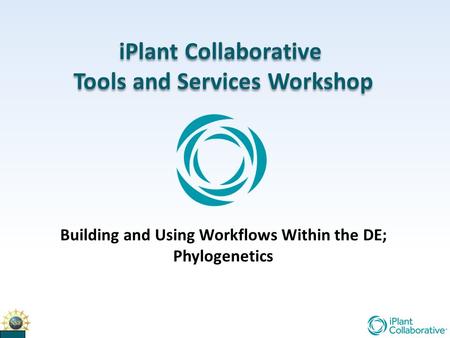 IPlant Collaborative Tools and Services Workshop iPlant Collaborative Tools and Services Workshop Building and Using Workflows Within the DE; Phylogenetics.