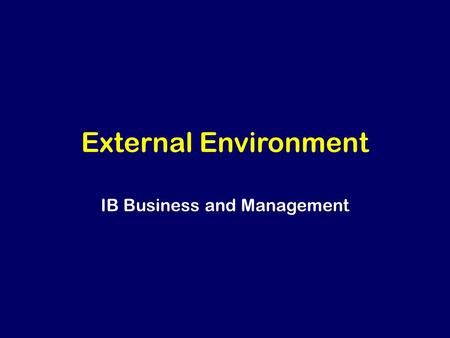 IB Business and Management