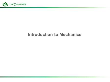 Introduction to Mechanics