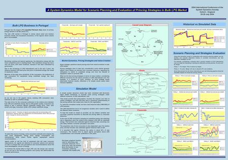 A System Dynamics Model for Scenario Planning and Evaluation of Princing Strategies in Bulk LPG Market 2004 International Conference of the System Dynamics.