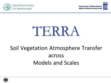 TERRA TERRA Soil Vegetation Atmosphere Transfer across Models and Scales.