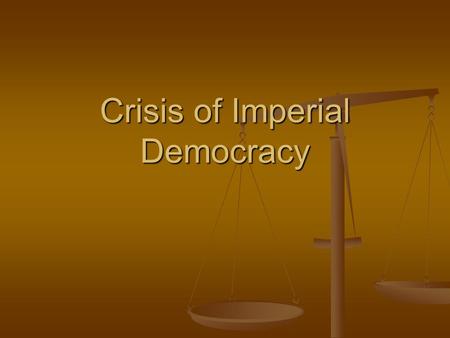 Crisis of Imperial Democracy. Era of party rule Hara Takashi (Kei), first party cabinet 1918 Hara Takashi (Kei), first party cabinet 1918 Regular alternation.