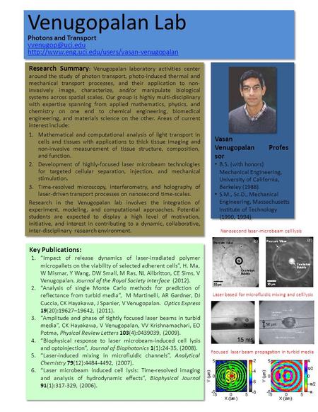 Venugopalan Lab Photons and Transport