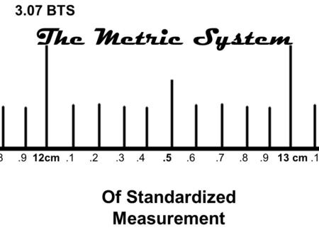 The Metric System Of Standardized Measurement 8.9 12cm.1.2.3.4.5.6.7.8.9 13 cm.1 3.07 BTS.