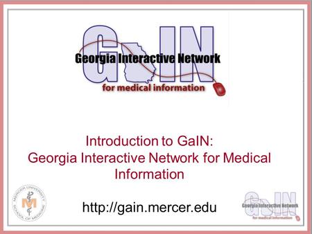 Introduction to GaIN: Georgia Interactive Network for Medical Information