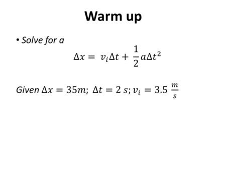 Warm up. Physics First Days JECA 2015-2016 Mr. Botello 08/21/15 C - Day.