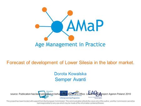 Forecast of development of Lower Silesia in the labor market. Dorota Kowalska Semper Avanti source: Publication has been prepared on behalf of the Marshal's.