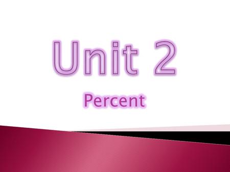 Writing Decimals and Fractions as Percents  It means Per – 100 (like 100 cents in a dollar)  When we say percent, we mean, how many equal parts of.