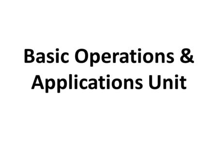 Basic Operations & Applications Unit. Solving Arithmetic Problems Involving Percent Types of percent problems -What (number) is m% of n? -m is what percent.