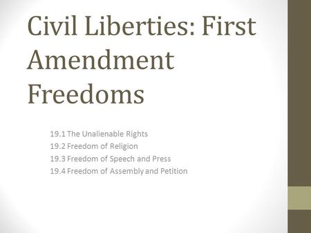 Civil Liberties: First Amendment Freedoms