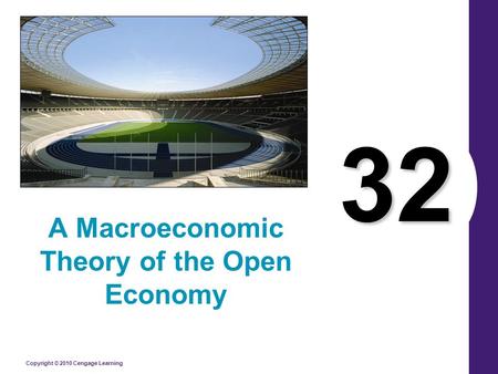 Copyright © 2010 Cengage Learning 32 A Macroeconomic Theory of the Open Economy.