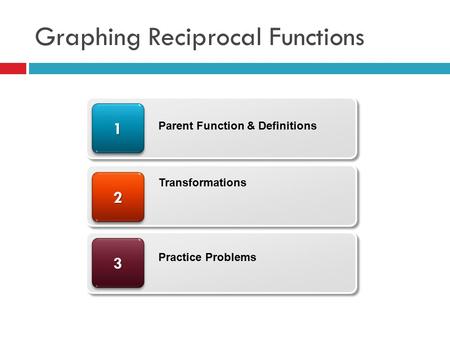 Graphing Reciprocal Functions