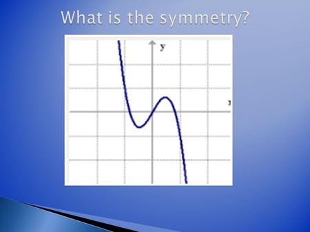 What is the symmetry? f(x)= x 3 –x.