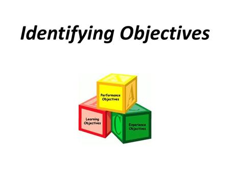 Identifying Objectives. Objectives NEED to be directed toward student growth, achievement and success… IT IS ALL ABOUT OUR STUDENTS.