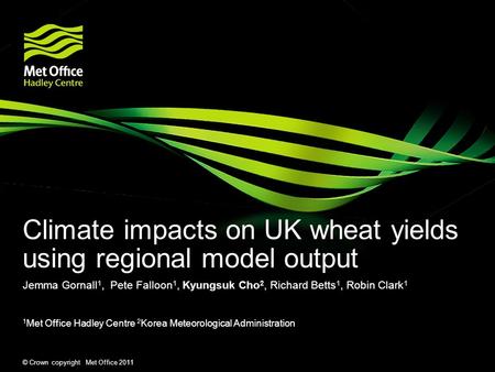 Climate impacts on UK wheat yields using regional model output