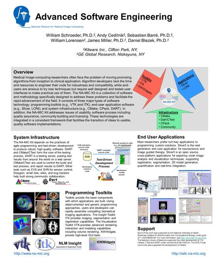 William Schroeder, Ph.D. §, Andy Cedilnik §, Sebastien Barré, Ph.D. §, William Lorensen ‡, James Miller, Ph.D. ‡, Daniel Blezek, Ph.D. ‡ § Kitware Inc.,