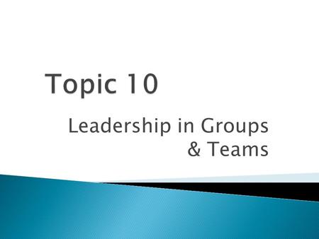 Leadership in Groups & Teams. “It is quite possible that the mark of a truly effective internal team leader is to be more of a coach and to empower the.