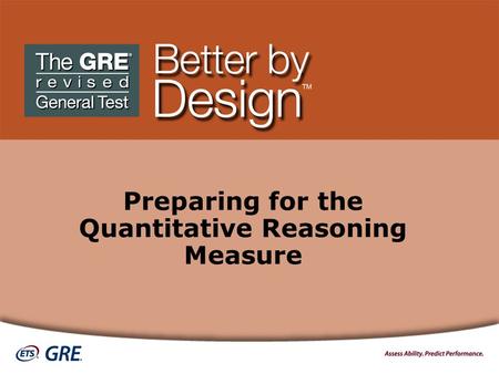 Preparing for the Quantitative Reasoning Measure.