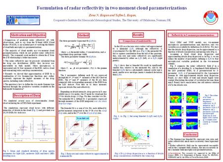  Comparison of predicted radar reflectivity (Z) with observations, such as e.g. from the W-band ARM Cloud Radar (WACR), is an essential part of verifying.