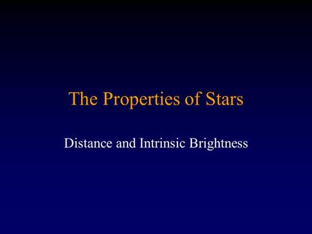 The Properties of Stars