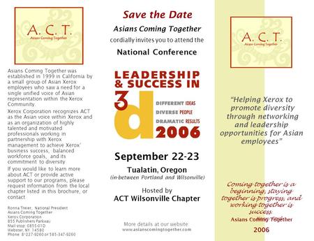 Coming together is a beginning, staying together is progress, and working together is success. --- Henry Ford More details at our website: www.asianscomingtogether.com.