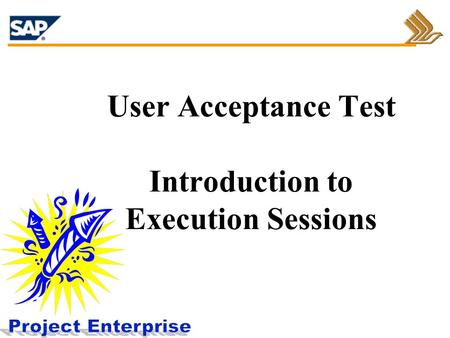 User Acceptance Test Introduction to Execution Sessions