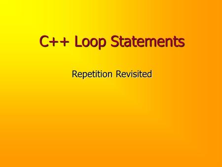 C++ Loop Statements Repetition Revisited. Problem Using OCD, design and implement a function that, given a menu, its first valid choice, and its last.