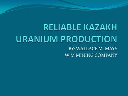 BY: WALLACE M. MAYS W M MINING COMPANY. South Inkai under construction.