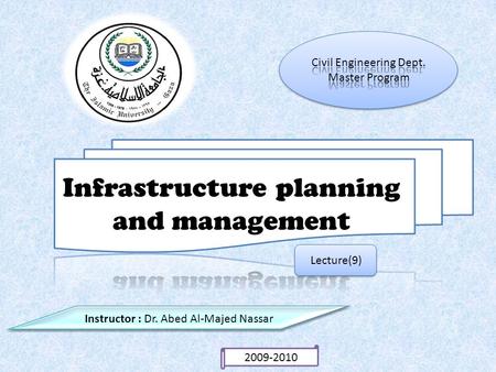 Lecture(9) Instructor : Dr. Abed Al-Majed Nassar 2009-2010.