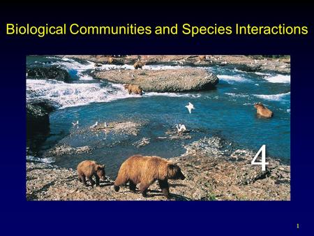 1 Biological Communities and Species Interactions.