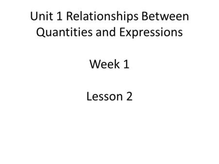 Standards/Objective A.SSE.1 – Interpret parts of an expression