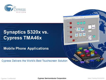 Cypress Semiconductor Corporation Cypress Confidential Sales Training 09//25/2012 Synaptics S320x vs. Cypress TMA46x Mobile Phone Applications Cypress.