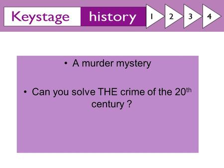 A murder mystery Can you solve THE crime of the 20 th century ?