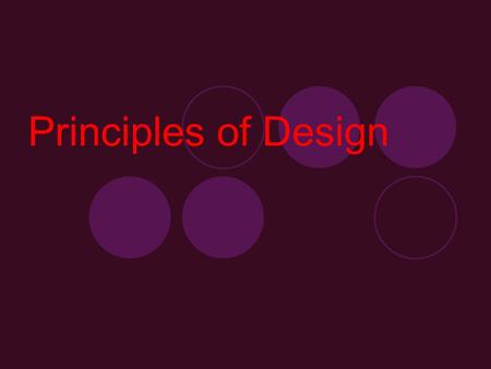 Principles of Design.