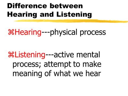 Difference between Hearing and Listening