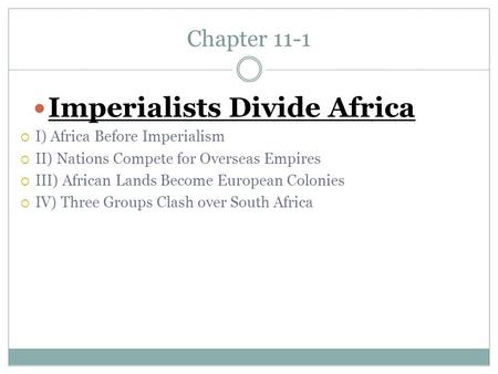 Imperialists Divide Africa