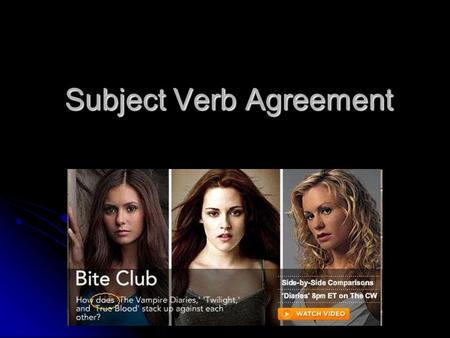 Subject Verb Agreement totally not boring. The rule A singular subject must have a singular verb; a plural subject must have a plural verb. A singular.