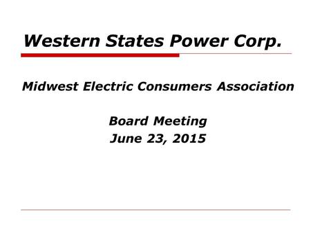 Western States Power Corp.