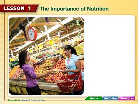 Why Nutrition Matters The food you eat affects your health and quality of life. Healthful foods provide fuel for physical activities, help you stay mentally.