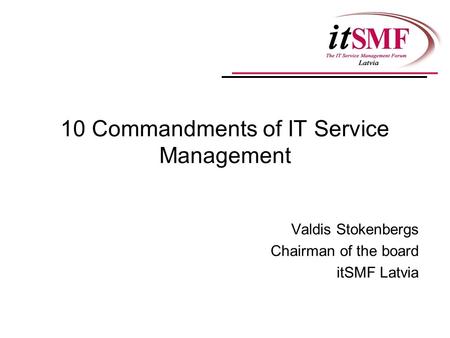 10 Commandments of IT Service Management