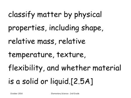 Elementary Science - 2nd Grade