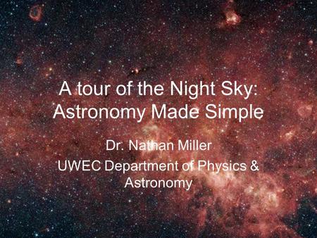 A tour of the Night Sky: Astronomy Made Simple